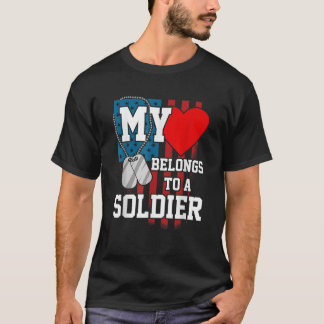 T-shirt Mon Coeur Appartient À Un Soldat Chemise L'Armée A