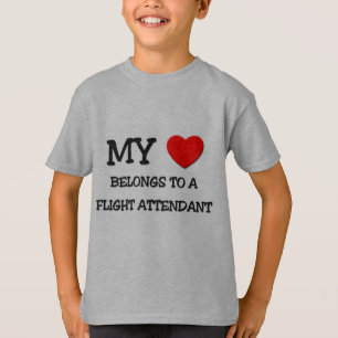 T-shirt Mon coeur appartient à un STEWARD (HÔTESSE DE
