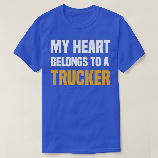 T-shirt Mon coeur appartient à un Trucker Monster Truck Ra (Design devant)