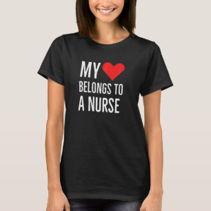 T-shirt Mon cœur appartient à une infirmière Citation d'an