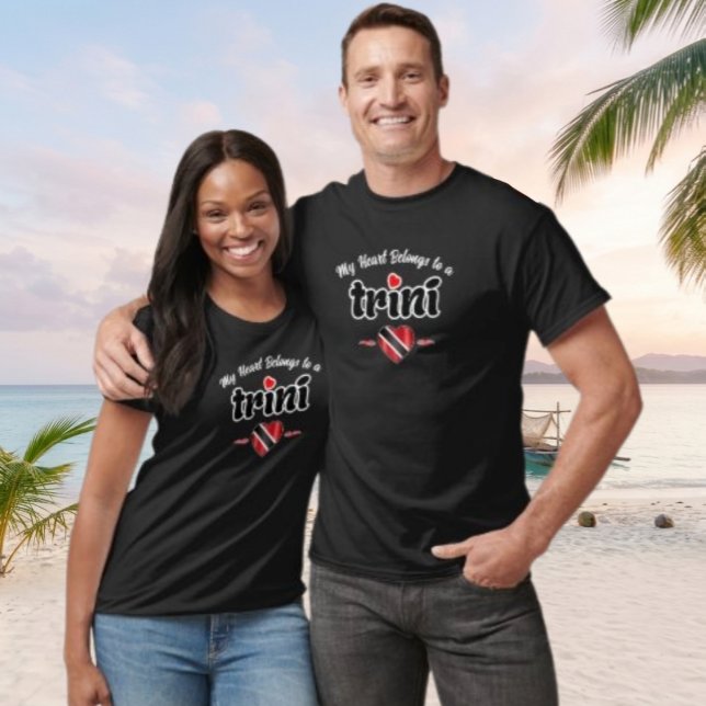 T-shirt Mon cœur appartient à une Trini (Créateur téléchargé)
