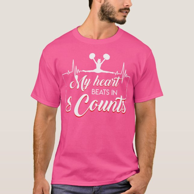 T-shirt Mon Coeur bat Dans 8 Comtes Cool Dit Cheerleadin (Devant)
