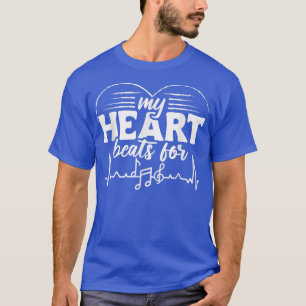 T-shirt mon coeur bat pour la musique pour amoureux de la 