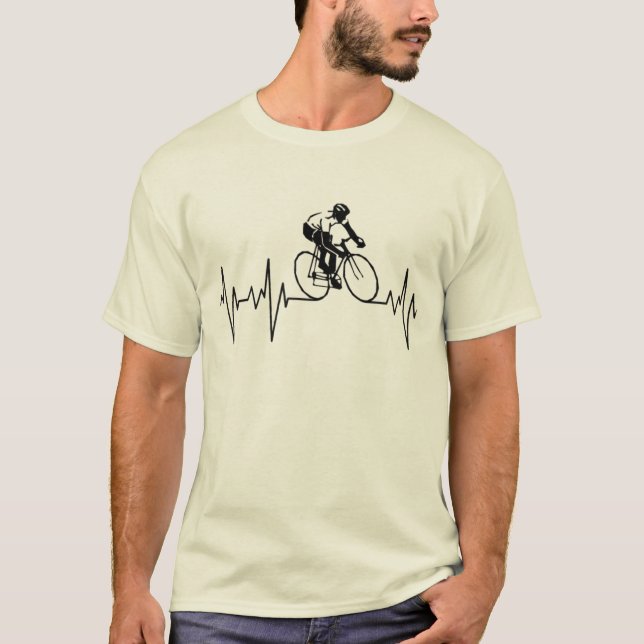 T-shirt Mon coeur bat pour le cyclisme (Devant)