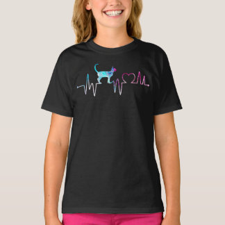 T-shirt Mon Coeur bat pour mes chats, Amoureux des chats H