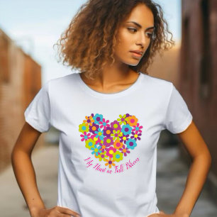 T-shirt Mon coeur en pleine floraison - Floral