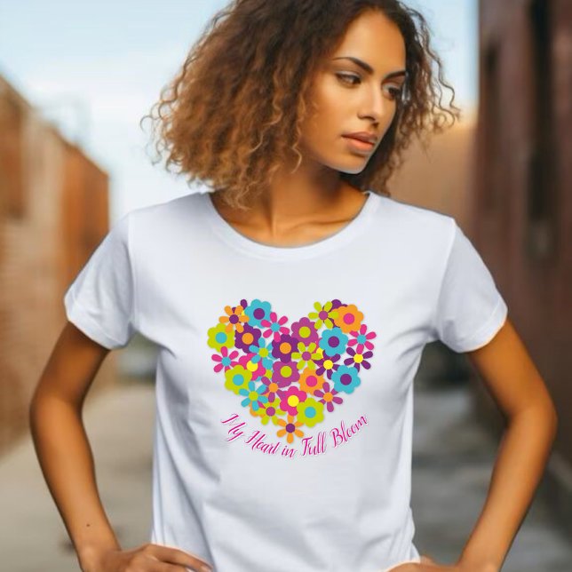 T-shirt Mon coeur en pleine floraison - Floral (Créateur téléchargé)