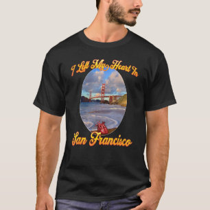 T-shirt Mon coeur est à San Francisco par le Golden Gate B