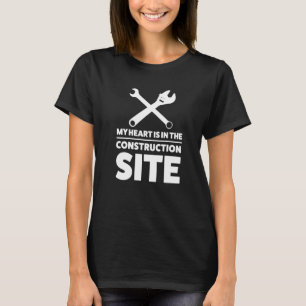 T-shirt Mon Coeur Est Dans Le Constructeur Du Site De Cons