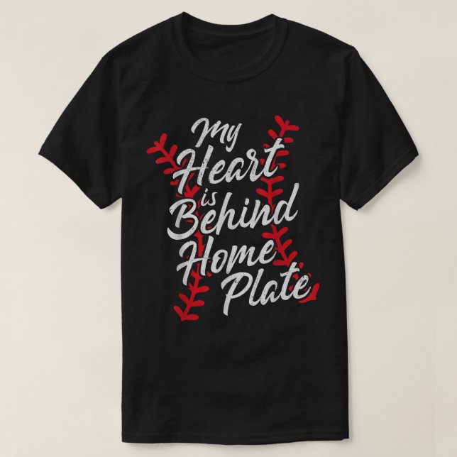 T-shirt Mon Coeur Est Derrière La Maison Plate Baseball La (Design devant)