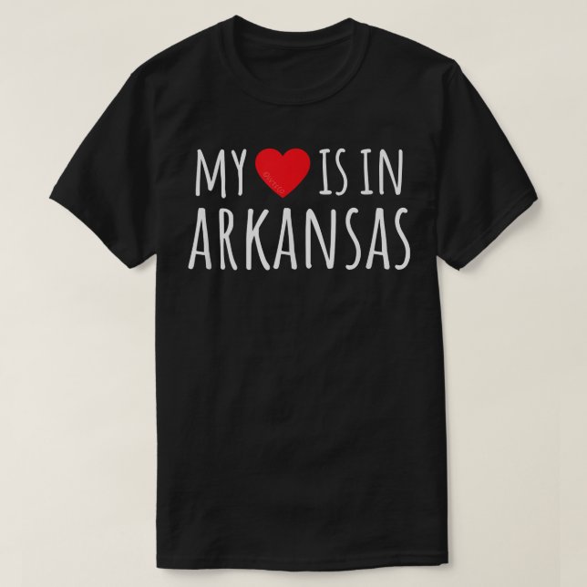 T-shirt MON COEUR EST EN ARKANSAS MÊME L'État Américain (Design devant)