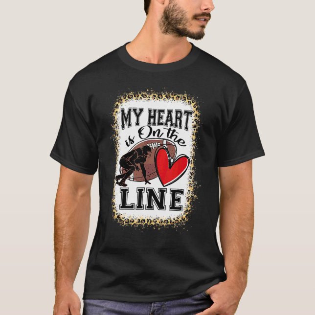 T-shirt Mon Coeur Est En Ligne Football Offensif Lineman (Devant)
