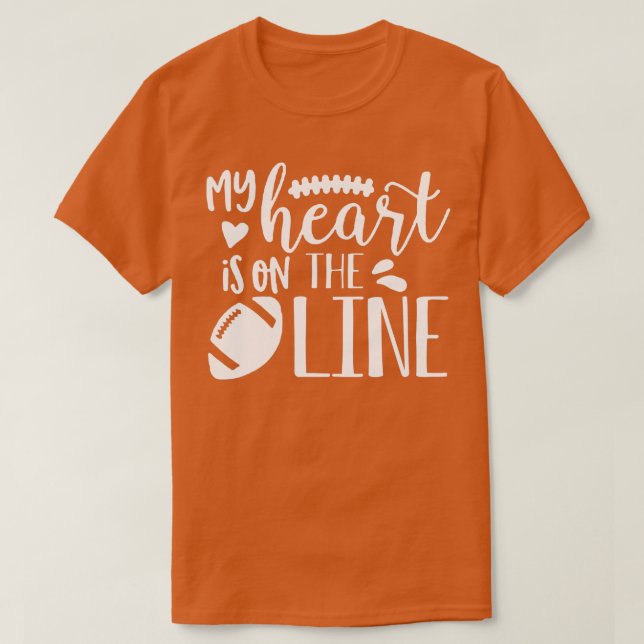 T-shirt Mon Coeur Est En Ligne Football Offensif Lineman (Design devant)