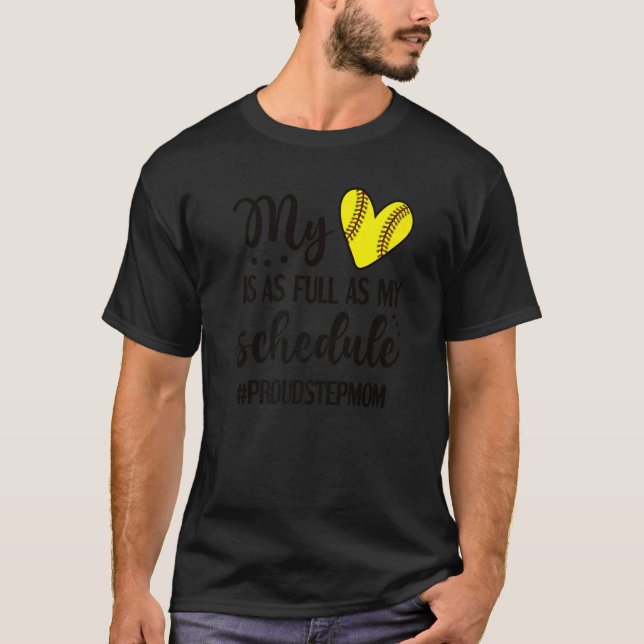T-shirt Mon Coeur Est Plein De Fierté Softball Stepmere (Devant)