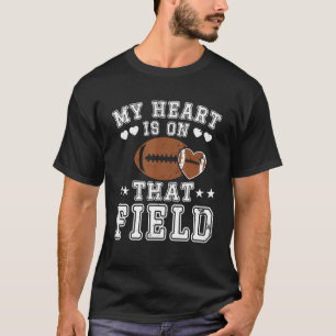 T-shirt Mon Coeur Est Sur Ce Champ Drôle Fan De Rugby Joue