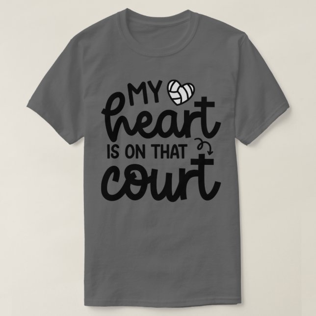 T-shirt Mon Coeur Est Sur Ce Court Volleyball Maman Mignon (Design devant)