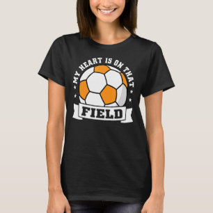 T-shirt Mon Coeur Est Sur Ce Joueur De Football De Terrain