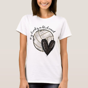 T-shirt Mon Coeur Est Sur Ce Leopard De Volley-Ball