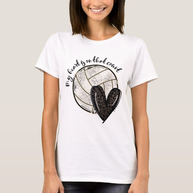 T-shirt Mon Coeur Est Sur Ce Leopard De Volley-Ball (Devant)