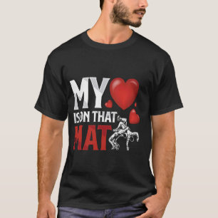 T-shirt Mon coeur est sur ce Mat Funny Wrestler M