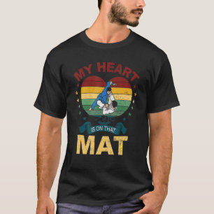 T-shirt Mon Coeur Est Sur Ce Mat Jiu Jitsu Jiu Jitsu Bjj M