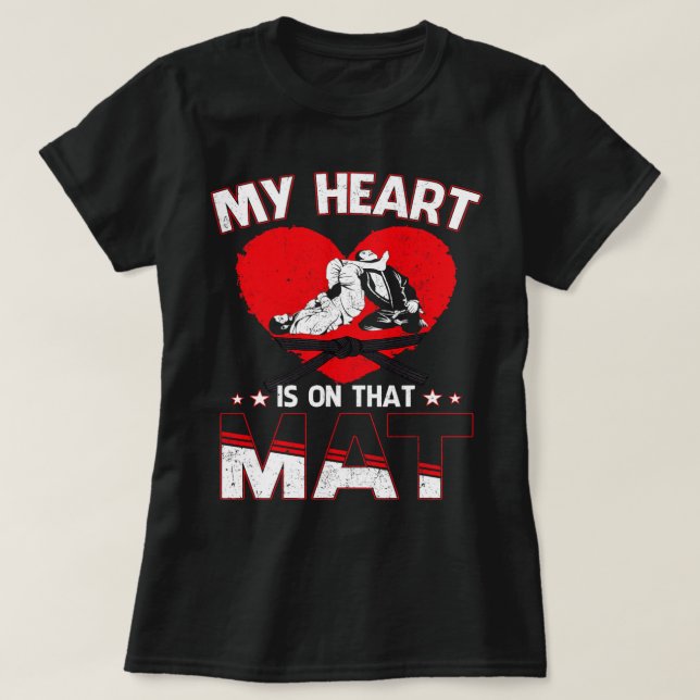 T-shirt Mon Coeur Est Sur Ce Mat JiuJitsu Jiu Jitsu BJJ Ma (Design devant)