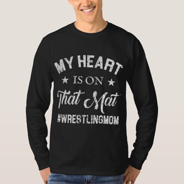 T-shirt Mon Coeur Est Sur Ce Mat Qui Lutte Maman (Devant)