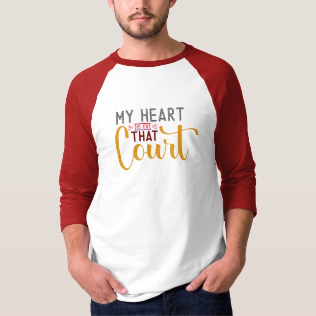 T-shirt Mon cœur est sur ce terrain (Devant)