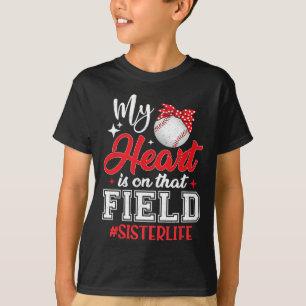 T-shirt Mon cœur est sur ce terrain Bysebyll Sister