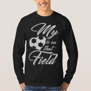 T-shirt Mon Coeur Est Sur Ce Terrain De Football Drôle Hom
