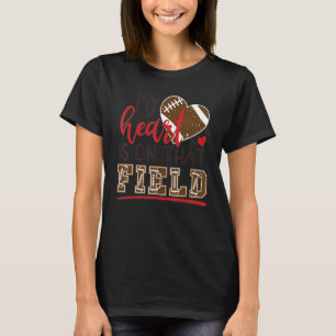 T-shirt Mon Coeur Est Sur Ce Terrain Football Maman Leopar