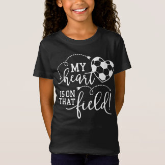 T-Shirt Mon Coeur Est Sur Ce Terrain, Pour Maman De Footba