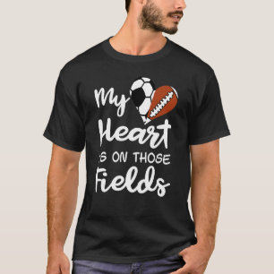 T-shirt Mon Coeur Est Sur Ces Champs Football Football Jou