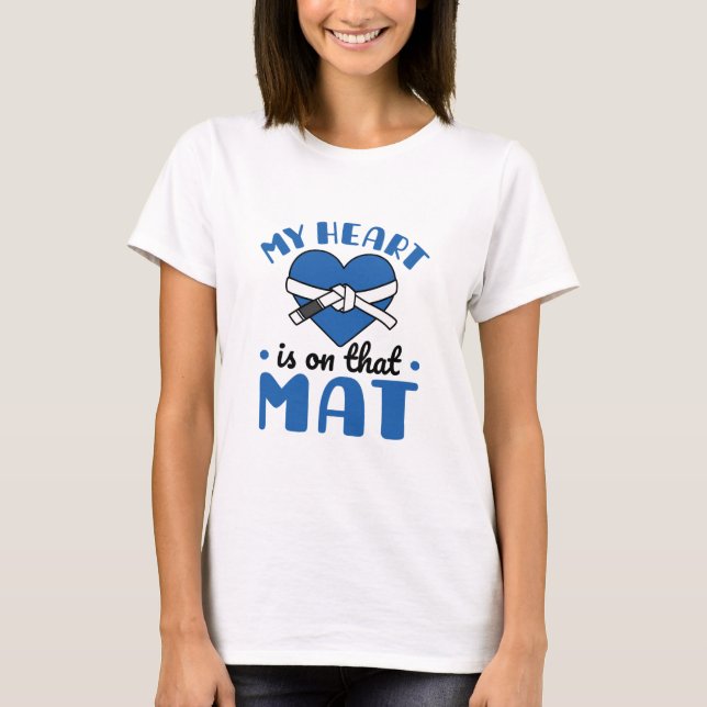 T-shirt Mon Coeur Est Sur Cette Mat Jiu Jitsu Maman (Devant)