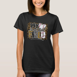 T-shirt Mon Coeur Est Sur Cette Mère De Baseball De Terrai
