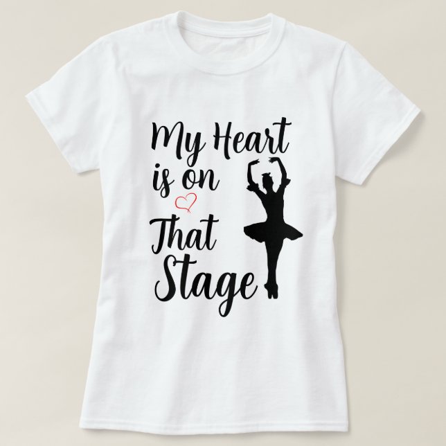 T-shirt Mon cœur est sur cette scène (Design devant)