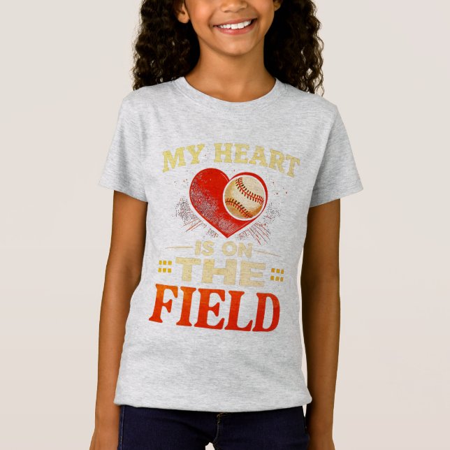 T-Shirt Mon cœur est sur le terrain (Devant)