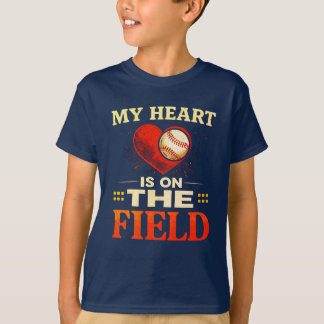 T-shirt Mon cœur est sur le terrain
