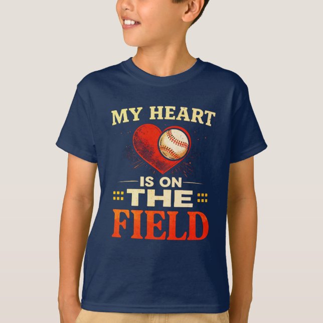 T-shirt Mon cœur est sur le terrain (Devant)