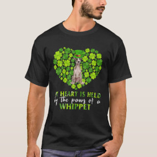 T-shirt Mon Coeur Est Tenu Par Les Pattes D'Un Whippet