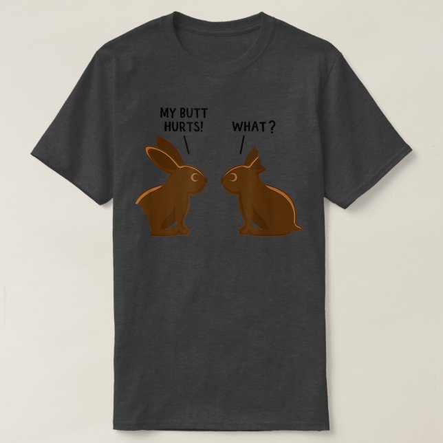 T-shirt Mon coeur fait mal aux sourds lapin au chocolat de (Design devant)
