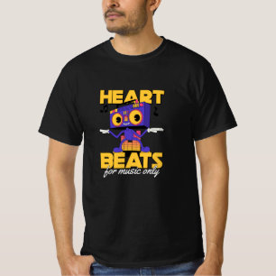 T-shirt Mon cœur ne bat que pour la musique Amoureux de la