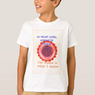 T-shirt "Mon cœur rentre chez lui pour la paix" Impression