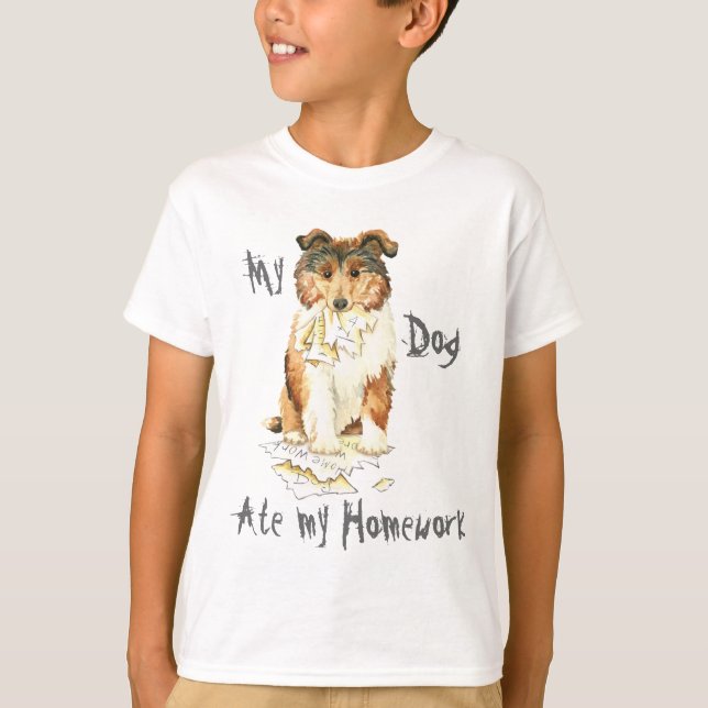 T-shirt Mon Collie A Mangé Ma Maison (Devant)
