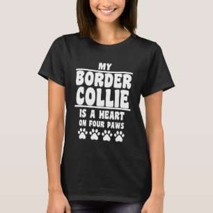 T-shirt Mon Collie Frontalier Est Un Coeur Sur La Frontièr