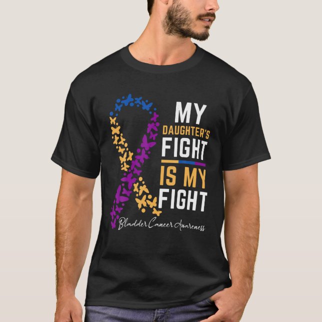 T-shirt Mon combat de fille est mon combat pour le cancer  (Devant)