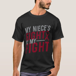 T-shirt Mon combat de nièce est mon combat contre l'anémie
