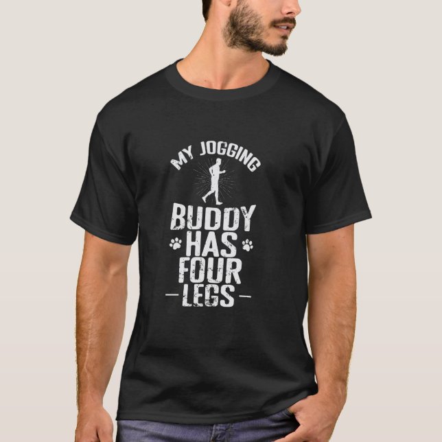 T-shirt Mon compagnon de jogging a quatre pattes (Devant)