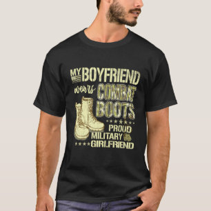 T-shirt Mon copain porte des bottes de combat militaire Gi