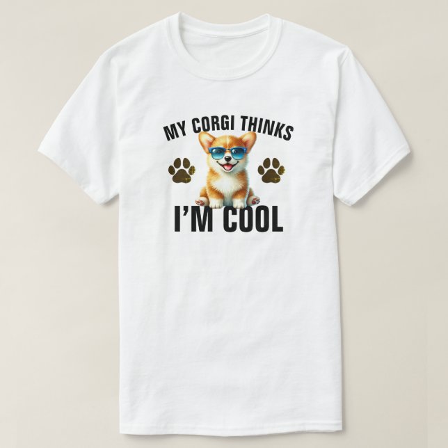 T-shirt Mon Corgi Me Trouve Cool (Design devant)